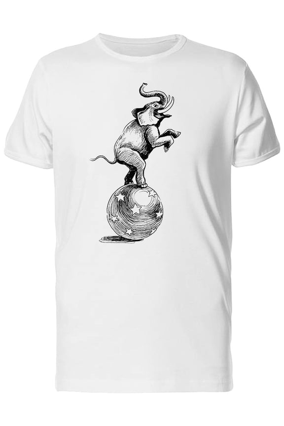 Elephant With Circus Ball T-Shirt Men -Image by Shutterstock, Male Medium