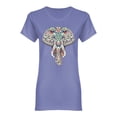 thumbnail image 1 of Elephant With Decoration Shaped T-Shirt Women -Image by Shutterstock, Female Large, 1 of 2