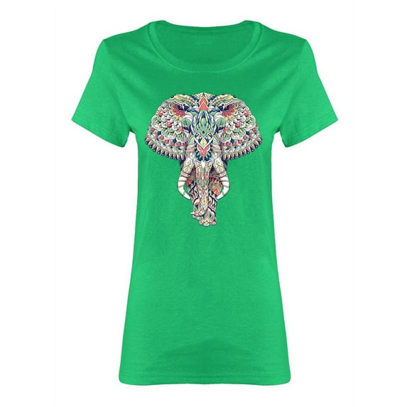 Elephant With Decoration Shaped T-Shirt Women -Image by Shutterstock, Female Medium