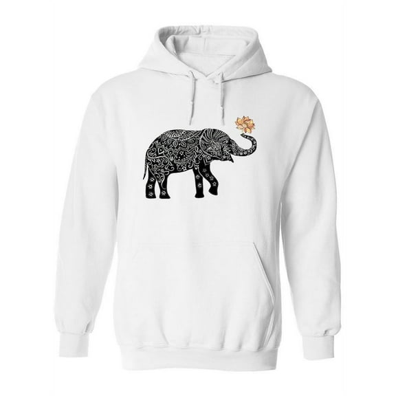 Elephant With Indian Ornament Hoodie Women -Image by Shutterstock, Female x-Large