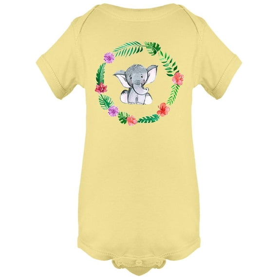 Elephant With Plant Circle Bodysuit Infant -Image by Shutterstock, Newborn