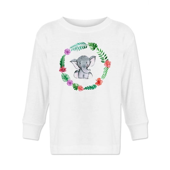 Elephant With Plant Circle Long Sleeve Toddler -Image by Shutterstock,  4 Toddler