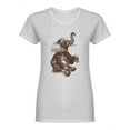 thumbnail image 1 of Elephant With Raised Trunk Shaped T-Shirt Women -Image by Shutterstock, Female Large, 1 of 2