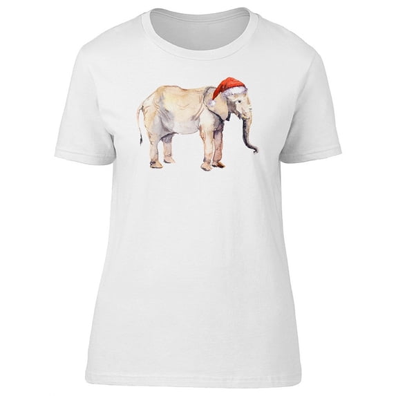 Elephant With Santa Hat Water T-Shirt Women -Image by Shutterstock, Female Small