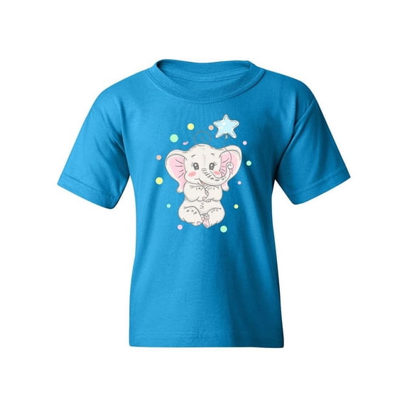 Elephant With Star Balloon T-Shirt Juniors -Image by Shutterstock, x-Small