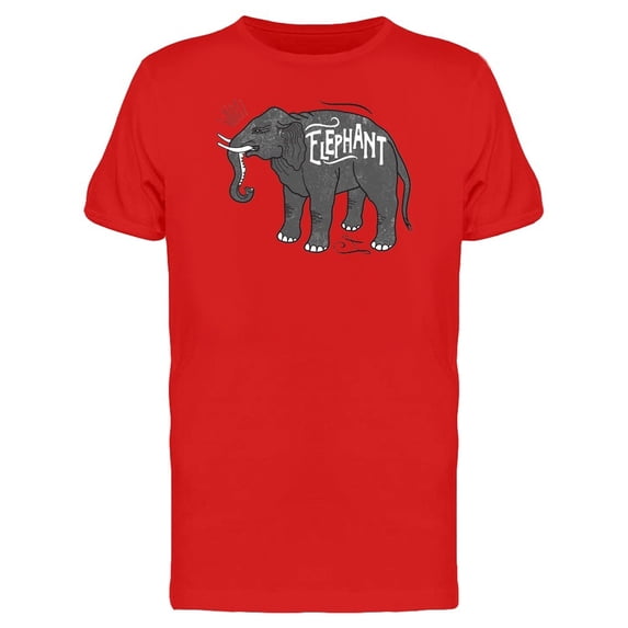 Elephant With White Caption Tee Men's -Image by Shutterstock