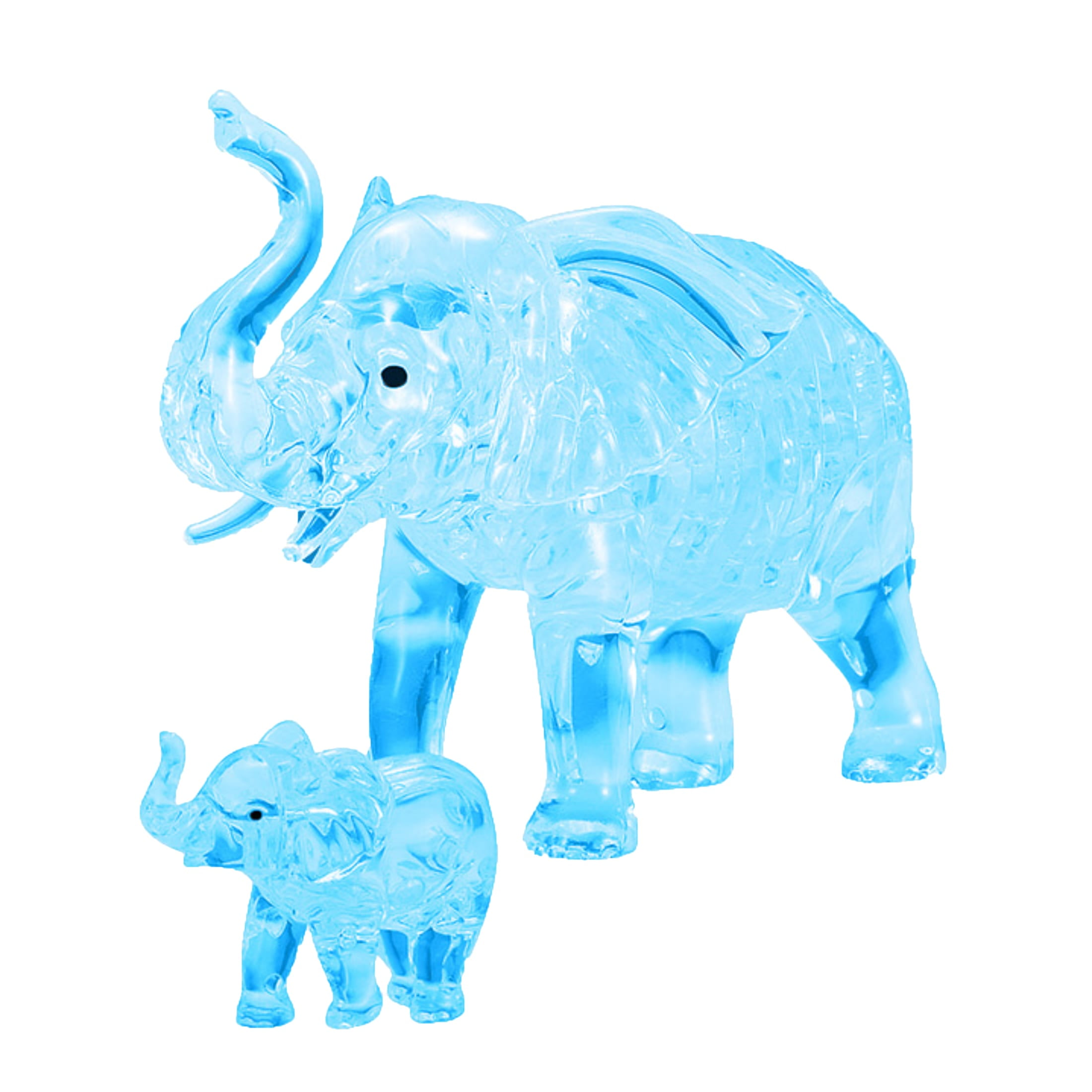 ◆BLUE ELEPHANT◆ CREA crystal 2395556 Elephant and Baby Original 3D Crystal Puzzle from BePuzzled