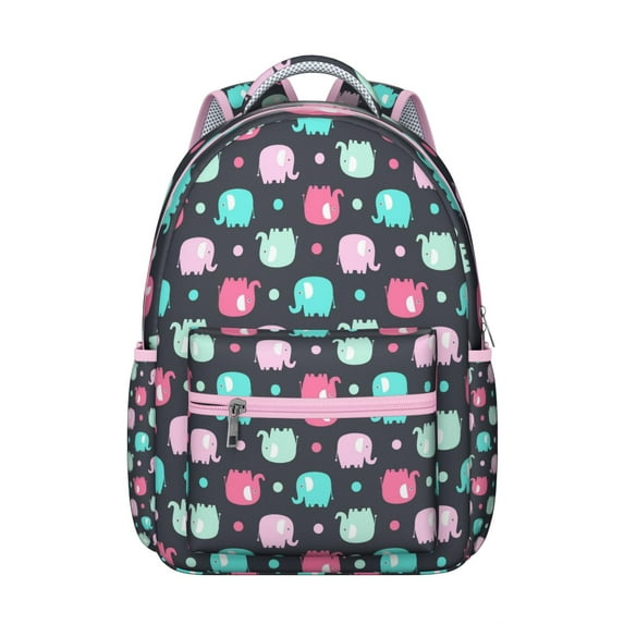 Elephant and Geometric Pattern Backpack - Waterproof School Bag for College, Fashionable Laptop Backpack, Cute Gift