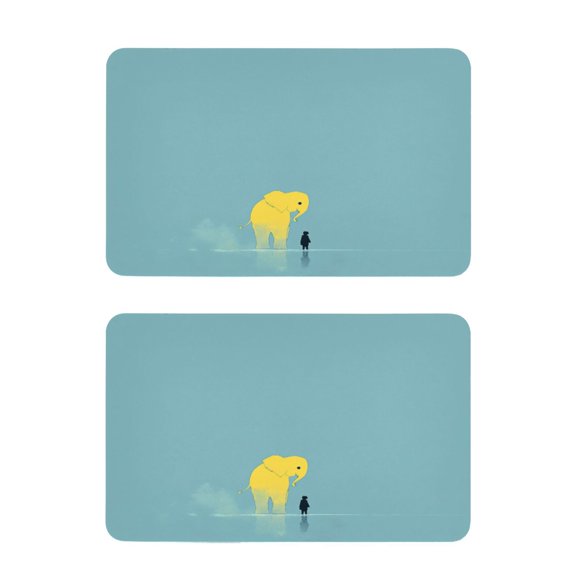 Elephant and Kid 2 Pack 4x2.5 Inch Magnetic Stickers Thick and Strong for Fridge Dishwasher Teaching