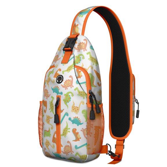 Elephant and Stars Artistic Sling Backpack – Breathable Padded Back, Adjustable Fit, Multi-pocket – Celestial Boho Design
