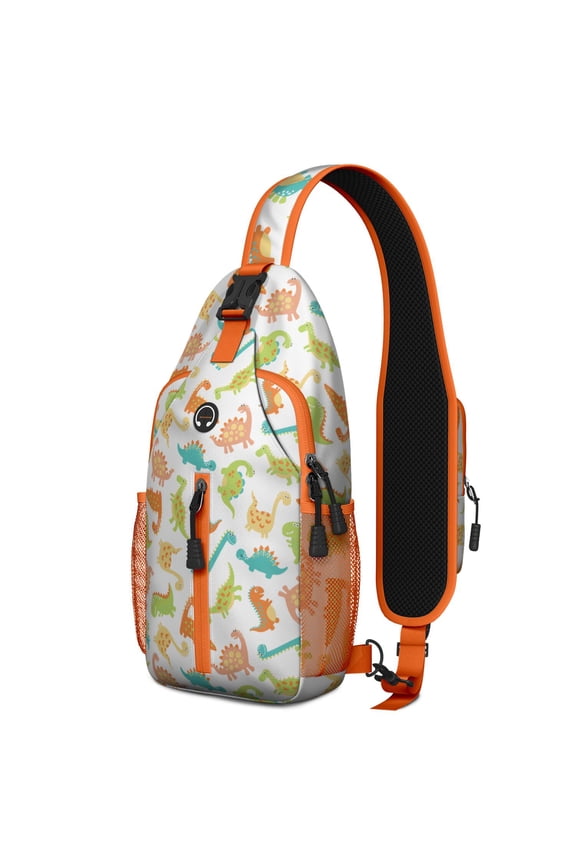 Elephant and Stars Artistic Sling Backpack – Breathable Padded Back, Adjustable Fit, Multi-pocket – Celestial Boho Design
