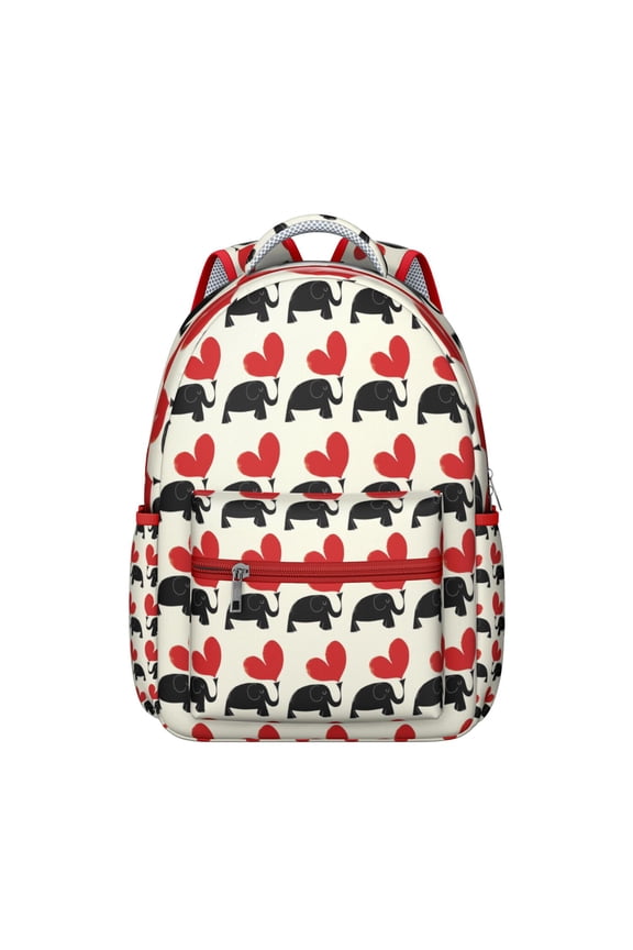 Elephant and Striped Backpack - Durable Waterproof Bookbag for College, Comfortable Shoulder Straps, Cute Gift Idea