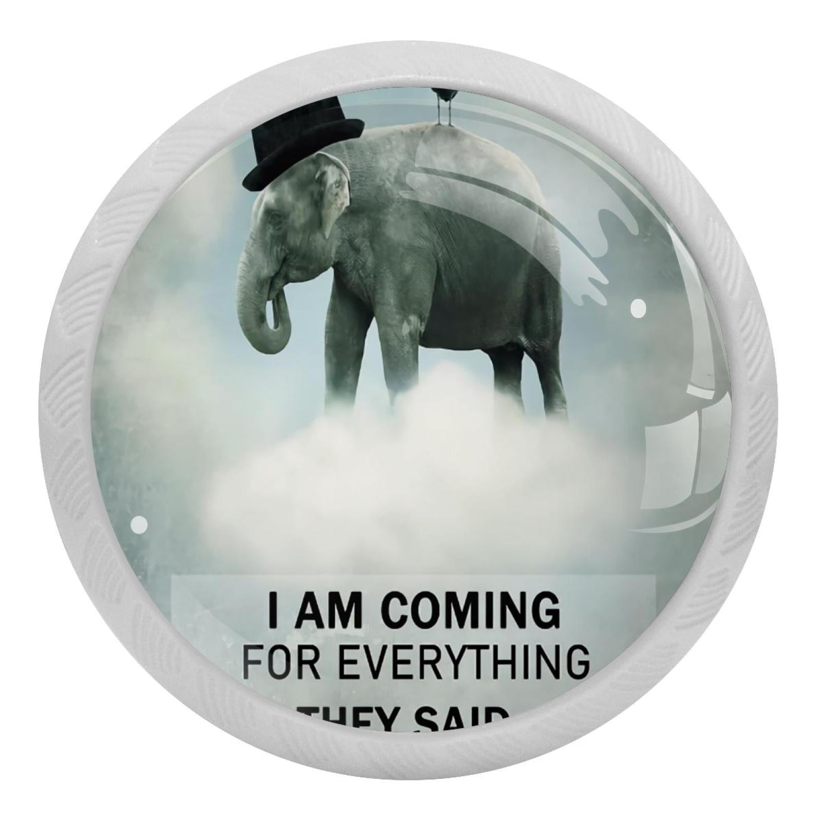 Elephant inspirational Quote Pattern 4PCS Knobs Pulls