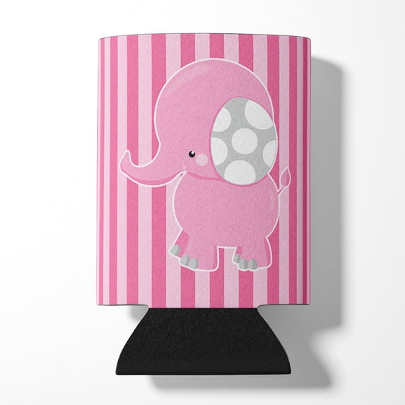 Elephant on Pink Stripes Can or Bottle Hugger