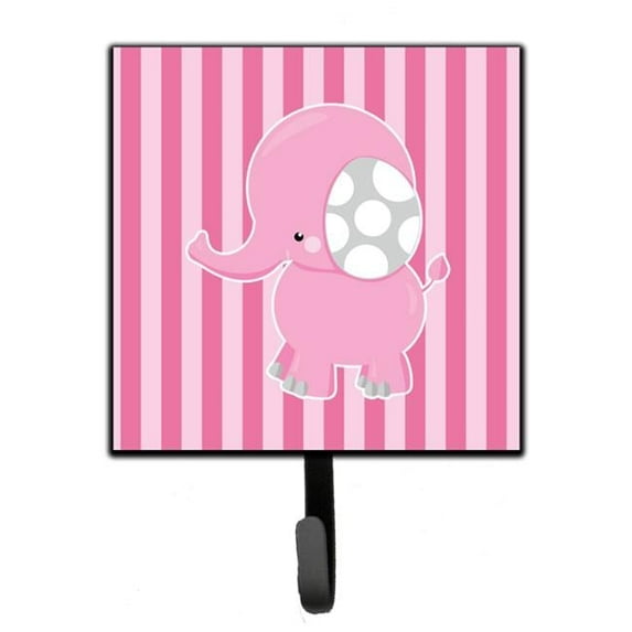Elephant on Pink Stripes Leash or Key Holder