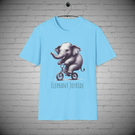 Elephant t-Shirt, Elephant Bike tee, Funny Elephant Joyride Tee