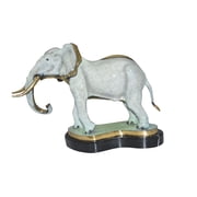 Nifao Elephant trunk Down Bronze Statue, Home Decor Sculpture, 28"L x 12"W x 17"H
