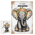 thumbnail image 1 of Elephant with Inspiring Positive Quotes Wood Wall Art Wood Decorative for Home Desk Shelf Wall Decor 1000 Piece Jigsaw Puzzle for Adults 20"x30", 1 of 8