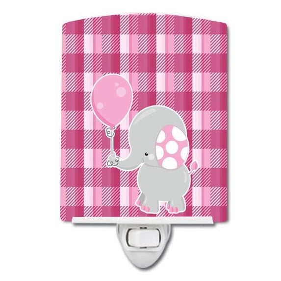 Elephant with Pink Balloon Ceramic Night Light