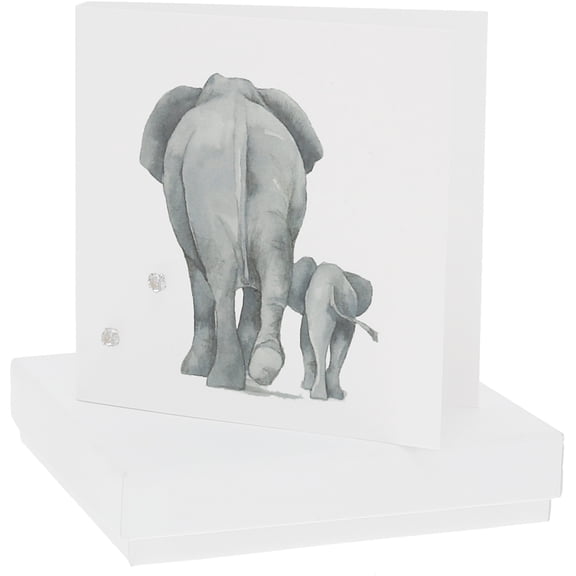 Pavilion Gift Company - Elephants - 4mm Sterling Silver Cubic Zirconia Stud Earrings
