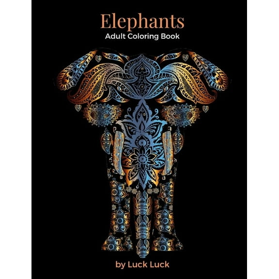 Elephants: Adult Coloring Book, (Paperback)