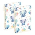 thumbnail image 1 of Elephants Ballon Ring Binder Notebook Journey Note Diary College Ruled Spiral Notebook Study Loose Leaf Paper A5 60 Pages, 1 of 8