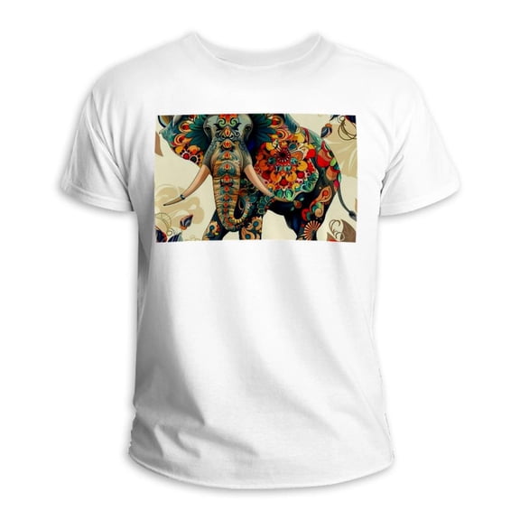 Elephants Classic White 100% Cotton Tee Shirt for Men and Women in All Sizes - Comfortable and Durable Summer Essential - Stylish Wardrobe Staple Made of Quality Materials