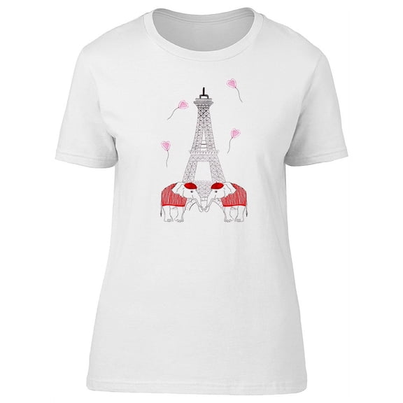 Elephants & Eiffel Tower T-Shirt Men -Image by Shutterstock, Male Large