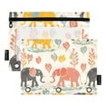 thumbnail image 1 of Elephants Family Playing 2 Pack Pencil Pouch for 3 Ring Binder Smooth Zipper Folders with Pockets Clear Window Pencil Case, 1 of 6