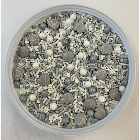 Elephants In Town Confetti Sprinkles, Cake, Cookie, Donut, Cakepop Toppings, 6 oz.