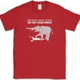 thumbnail image 1 of Elephants Never Forget T-Shirt Funny Hunter Animal Humor Tee - Red, S, 1 of 1