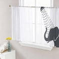 thumbnail image 1 of Elephants Showering Sheer Curtains 54 Inches Length 2 Panels Set, Window Sheer Curtains for Living Room/Bedroom, Modern Abstract Art Funny Animals Light Filtering Rod Pocket Curtain 52''x54''x2, 1 of 8