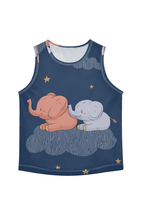 Elephants Sit on Clouds Stars Moon Vest Undershirt Tank Top Sleeveless Quick Dry M