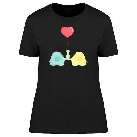 Elephants With A Heart Balloon T-Shirt Women -Image by Shutterstock, Female Medium