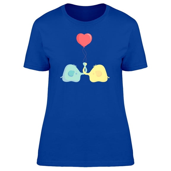 Elephants With A Heart Balloon Tee Women's -Image by Shutterstock