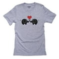 thumbnail image 1 of Elephants in Love - Red Heart Touching Trunks Cute Men's Grey T-Shirt, 1 of 2