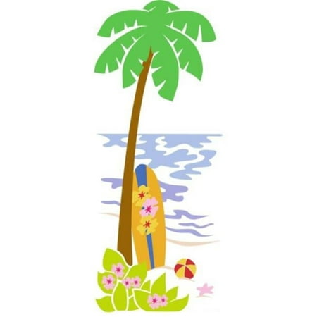 Elephants on the Wall 5-1187 Palm Tree & Surfboard - Paint It Yourself