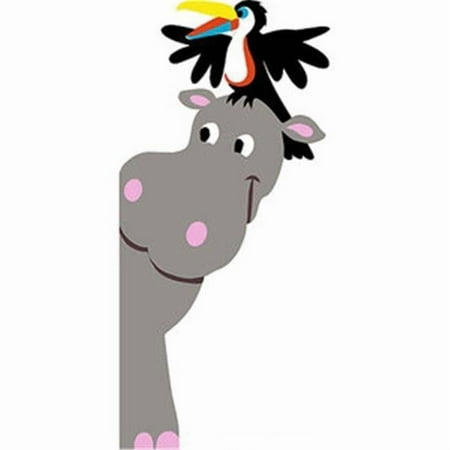 Elephants on the Wall E 5-1155 Hippo & Toucan Doorhugger - Paint It Yourself