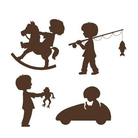 Elephants on the Wall E 5-1409 Silhouette Boys - Paint It Yourself