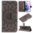 thumbnail image 1 of Elepower for Galaxy S23 Case with Card Holder, Embossed Magnetic Wallet Soft TPU + PU Leather Cover with Practical Bracket + Detachable Hand Strap Shockproof Protective Shell, Gray, 1 of 7