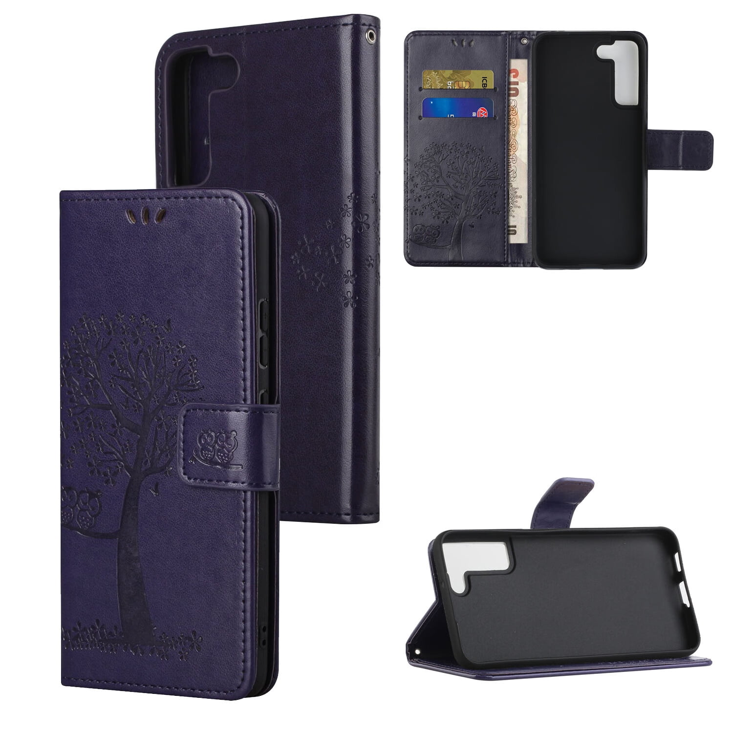 Elepower for Galaxy S23 Plus (6.6" 2023) PU Leather Case with Embossed