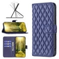 thumbnail image 1 of Elepower Wallet Case for Samsung Galaxy S21 Ultra 6.8", PU Leather Case Design Lines Diamond Pattern, Full Protection [Flip Cover & Magnetic Clasp & Kickstand] Fashion Case for Girls & Women, Blue, 1 of 9