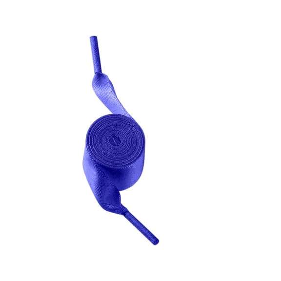 INSPIRE CHIC 1 Pair Colorful Ribbon Satin Silky Flat Wide Shoelaces Shoestrings for Sneakers Royal Blue 140cm/55.12"