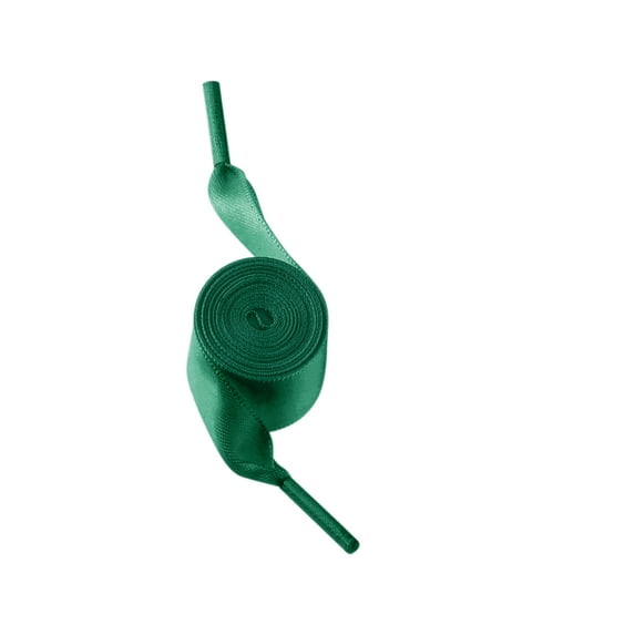 INSPIRE CHIC 1 Pair Colorful Ribbon Satin Silky Flat Wide Shoelaces Shoestrings for Sneakers Dark Green 120cm/47.24"