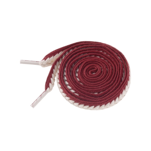 INSPIRE CHIC 1 Pair Contrast Color Colorful Flat Shoelaces Braided Twist Shoestring Laces Sneakers Dark Red 100cm/39.37"