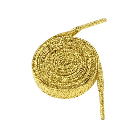INSPIRE CHIC 1 Pair Glitter Shiny Metallic Flat Shoelaces Colorful Sequin Sparkling Shoestrings Laces for Sneakers Gold 160cm/62.99"