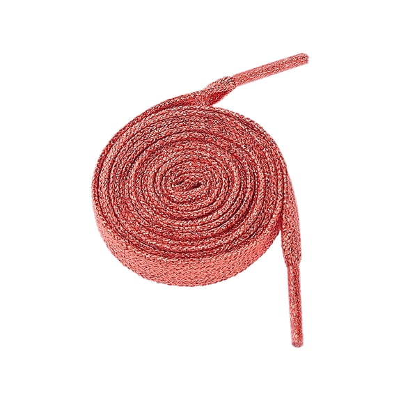 INSPIRE CHIC 1 Pair Glitter Shiny Metallic Flat Shoelaces Colorful Sequin Sparkling Shoestrings Laces for Sneakers Red 100cm/39.37"