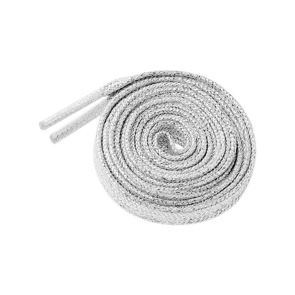 INSPIRE CHIC 1 Pair Glitter Shiny Metallic Flat Shoelaces Colorful Sequin Sparkling Shoestrings Laces for Sneakers Silver 140cm/55.12"