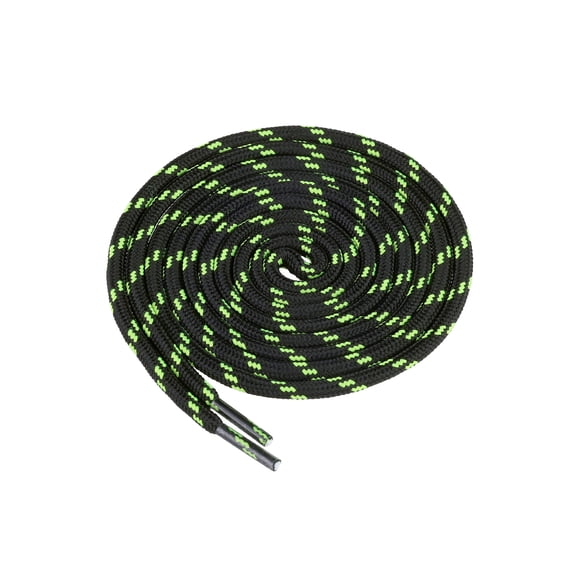INSPIRE CHIC 1 Pair Round Boot Laces for Work Boots Durable Outdoor Shoelaces Hiking Shoe Laces Black Green 160cm/62.99'