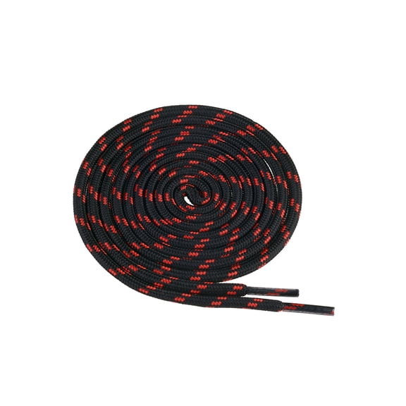 INSPIRE CHIC 1 Pair Round Boot Laces for Work Boots Durable Outdoor Shoelaces Hiking Shoe Laces Black Red 120cm/47.24'